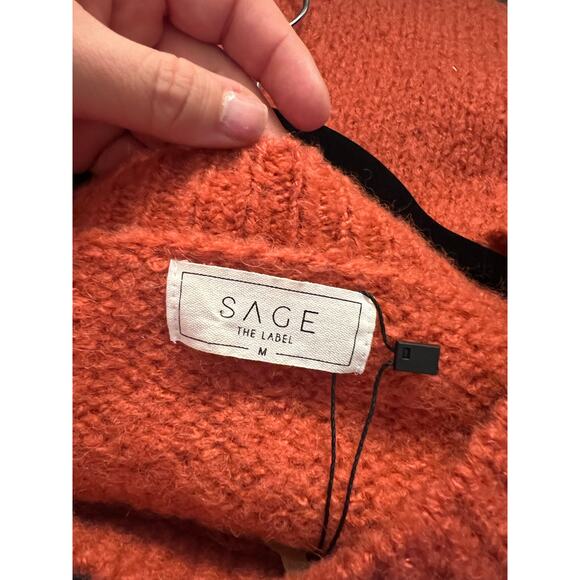 Sage the Label Nordstrom Coral Salmon Soft Knit Pullover Sweater M - Picture 4 of 5